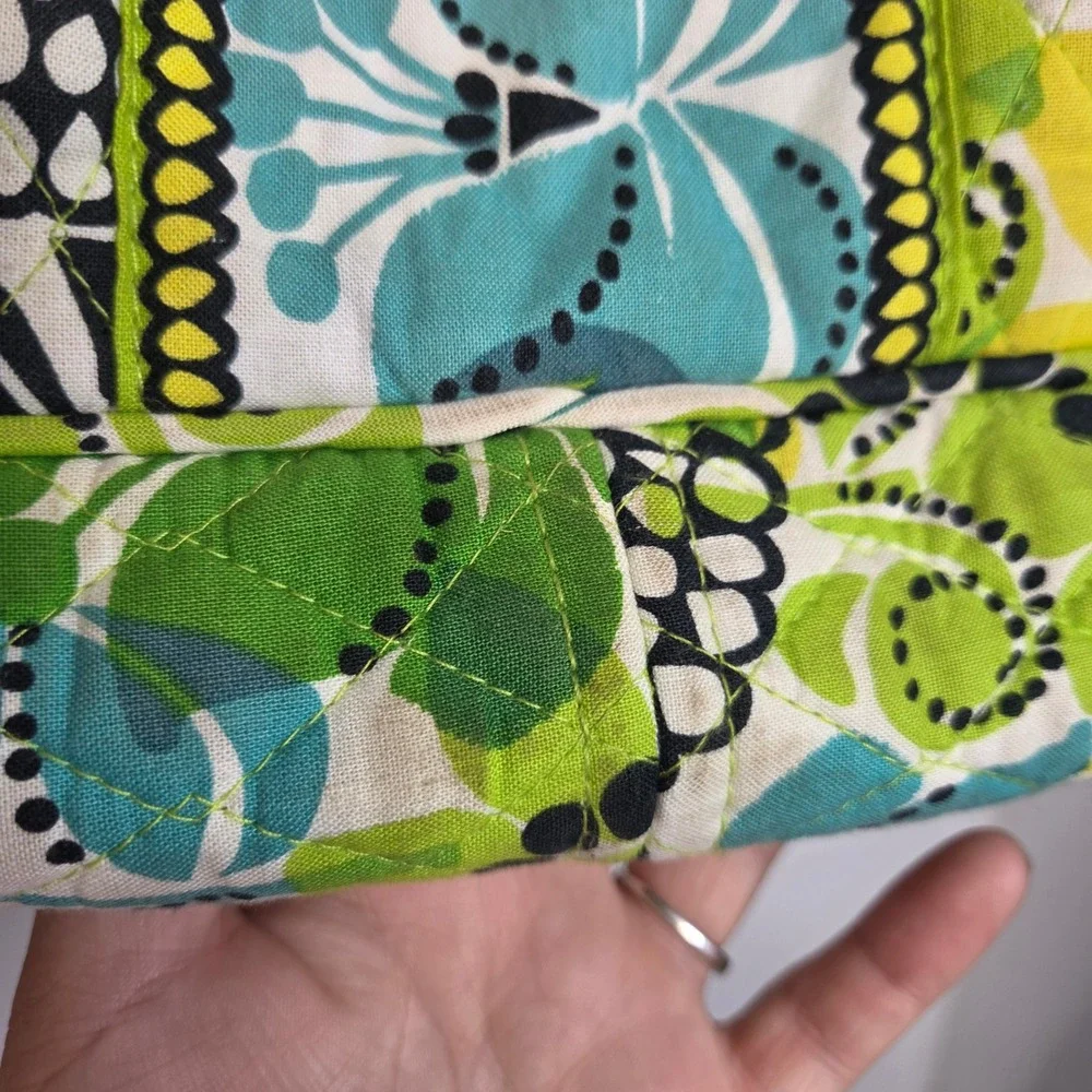Vera Bradley Limes Up Quilted Cotton Baby Diaper Bag Floral Green Blue Yellow